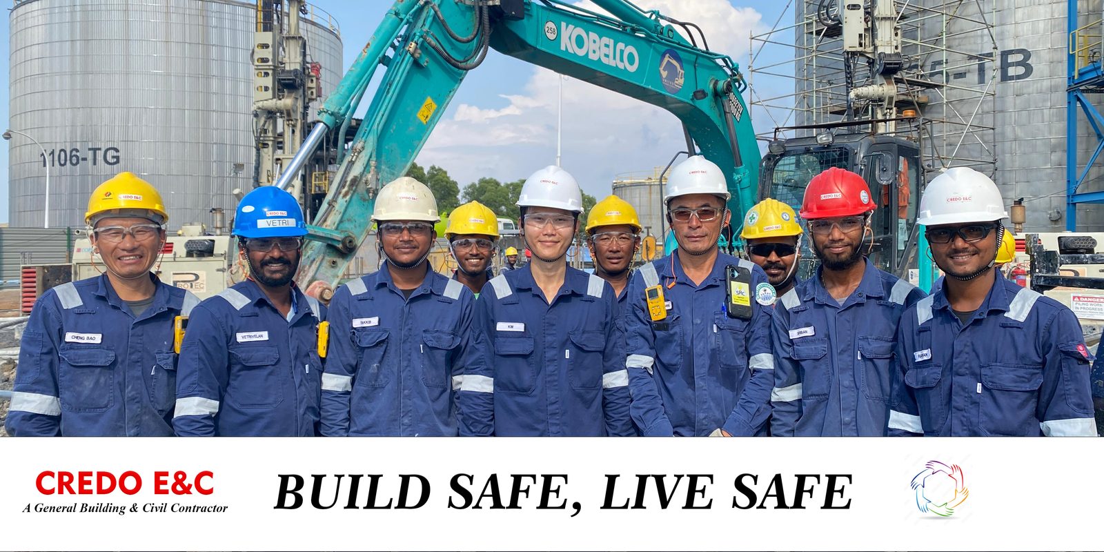 Credo E&C site team on a Build Safe, Live Safe safety campaign